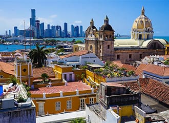 A view of the city from above.