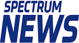 A blue and white logo for the spectrum news.