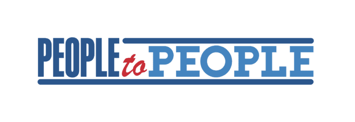 A blue and red logo for the i to people website.