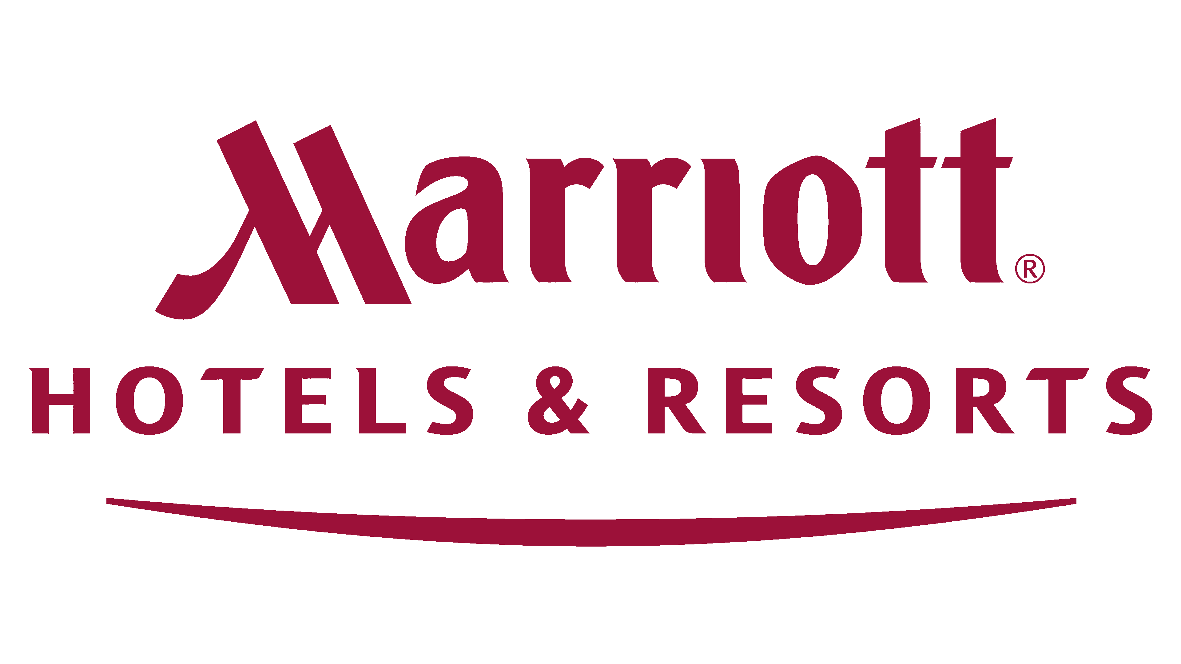 A red and white logo for marriott hotels & resorts.