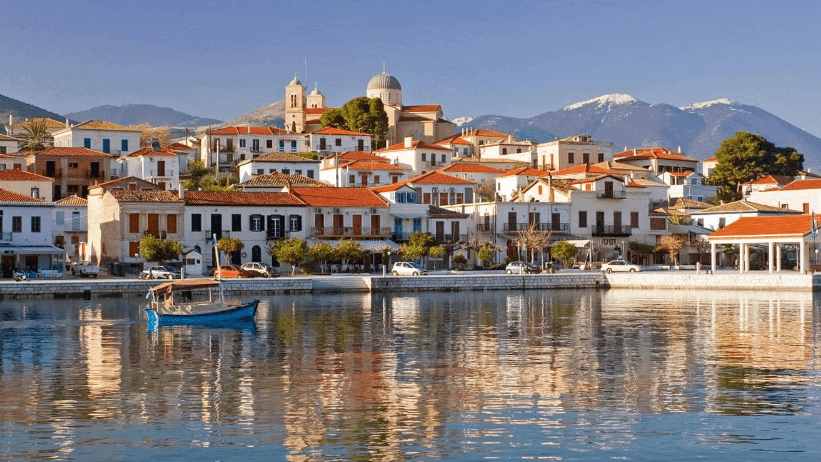 A view of the town from across the water.