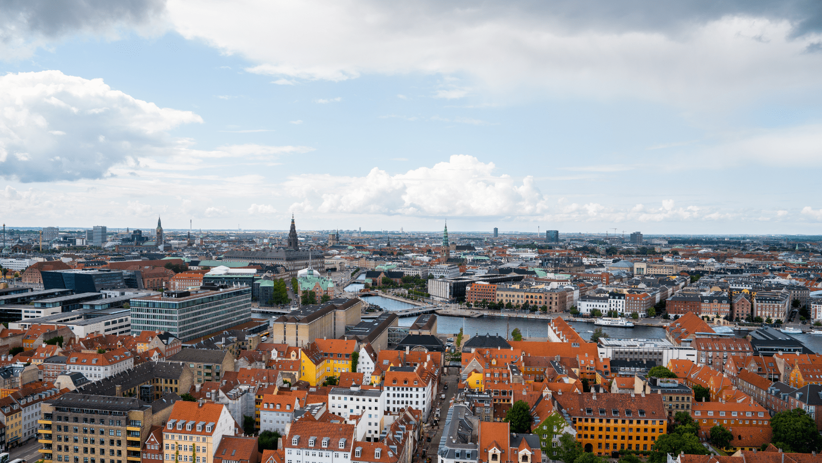 A view of the city from above.