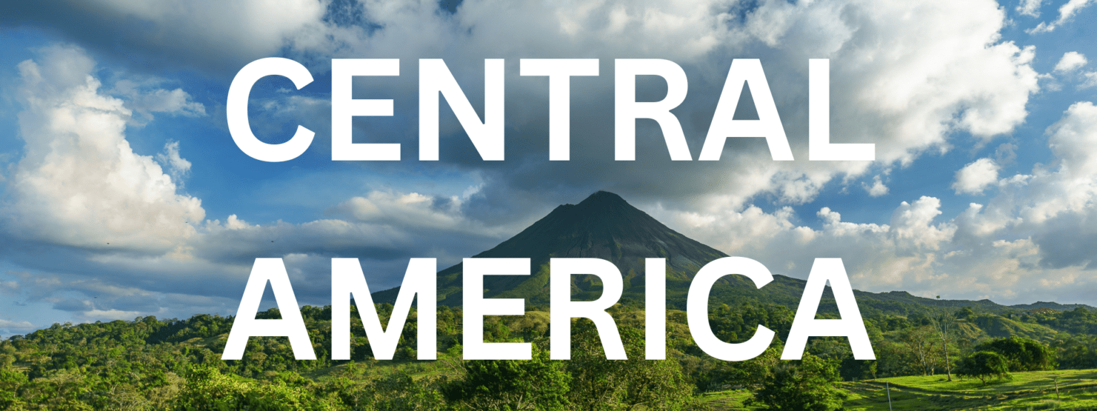 A picture of the mountains and trees with text that reads " central america ".