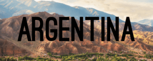 A picture of mountains with the word argentina written in it.