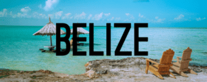 A picture of the ocean with the word belize written in it.