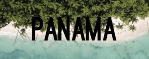 A picture of the word panama written in black letters.