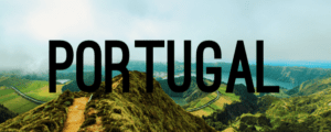 A picture of the mountains with text that says " portugal ".