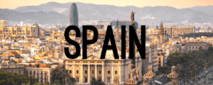 A picture of the city of spain with the word " spain " written in it.